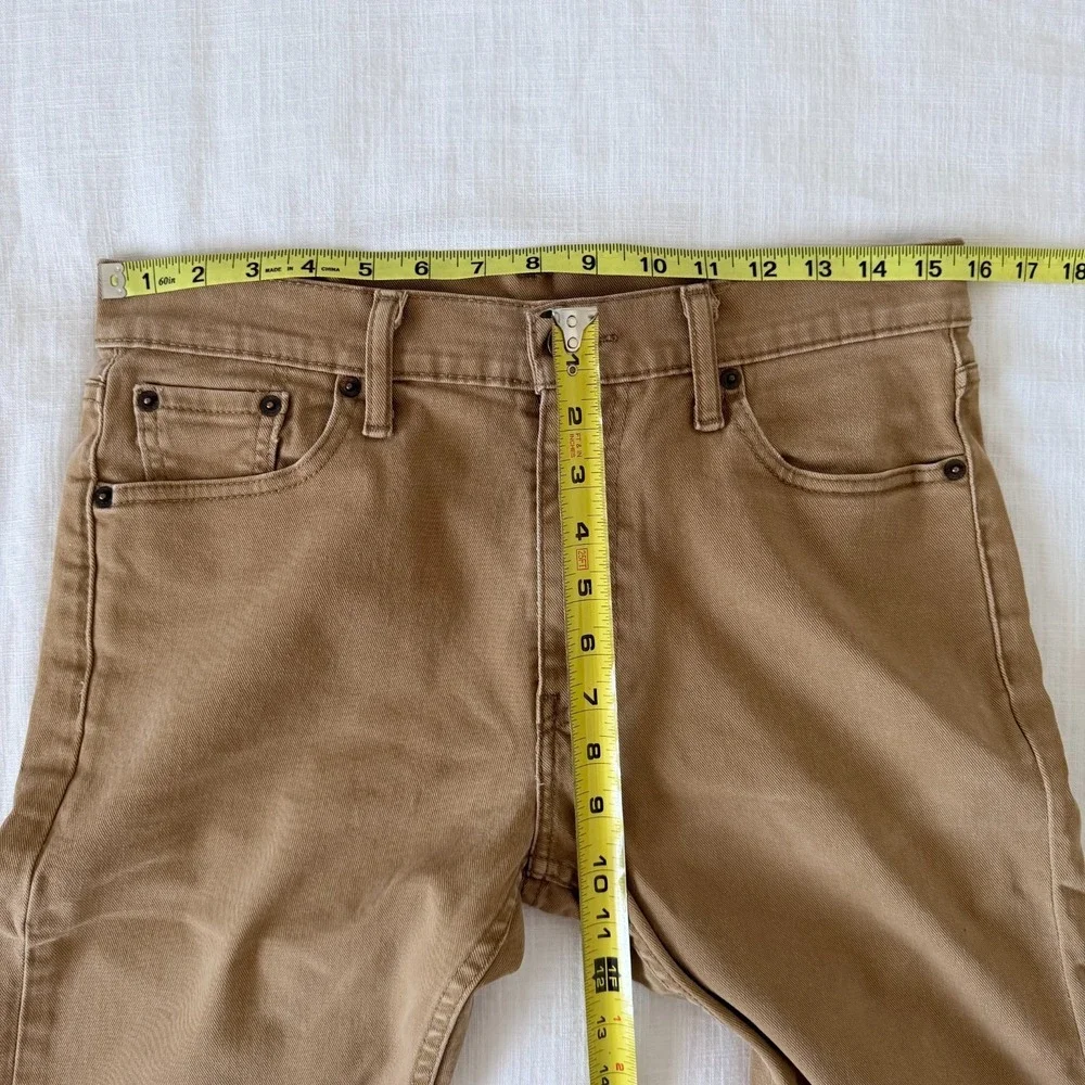 Levi's 513 Mens Khaki‎ Tan Denim Slim Straight Jeans Size 30x32 Neutral Classic